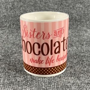 Sister and Chocolate make life bearable Large Pink Chocolate-Coffee Mug